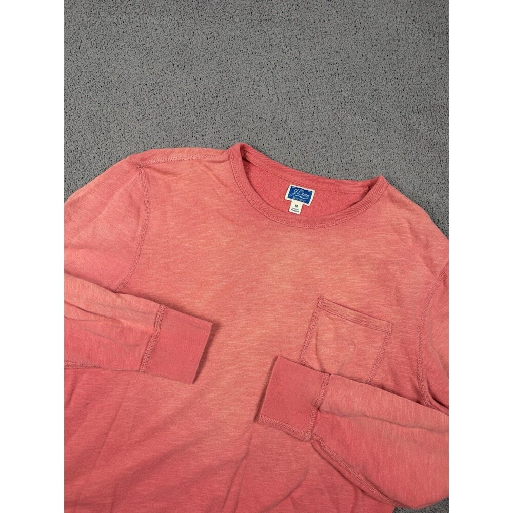 J.Crew Sweatshirt Mens M Pink Cotton French Terry Preppy Pullover Crew
